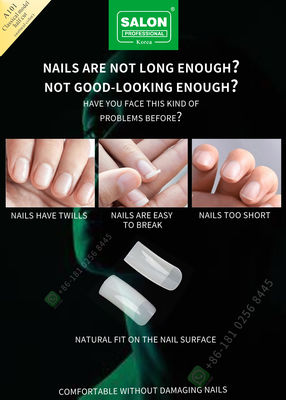 Half Cut French Nail Tips Bahan Plastik ABS