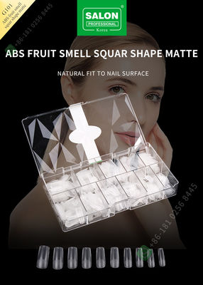 ABS Aroma Buah Bentuk Persegi Matte Lady French Style Kuku Palsu Buatan Ujung Setengah dan Kuku Palsu Penutup Penuh