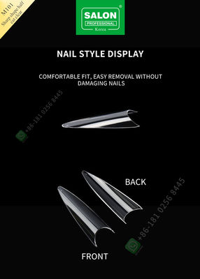 Sharp Drops Shape Half Cut False Nail French Style Artificial Nail with ABS Fake Nail