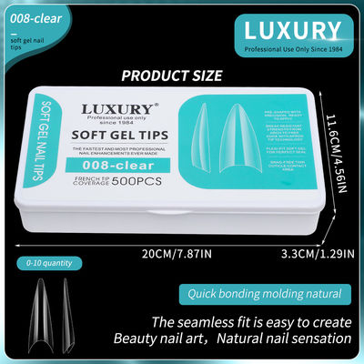 500 pcs Tip kuku Stiletto Medium Half Cover kuku palsu bentuk tajam akrilik buatan kuku palsu 11 ukuran