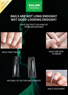 Professional Nail Full Cover Clear ABS Eagle Mouth Clear Dalam 12 Ukuran Untuk DIY Manicure Salon