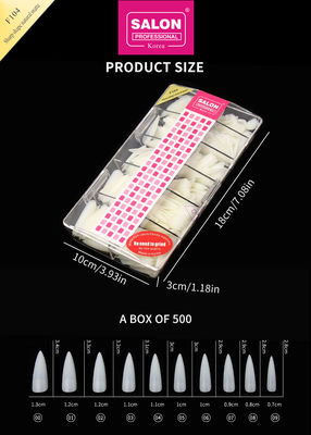 Tips Kuku Stiletto Panjang Tutup Lengkap Tip Kuku Palsu dengan Kotak Kuku Palsu Matte Alam