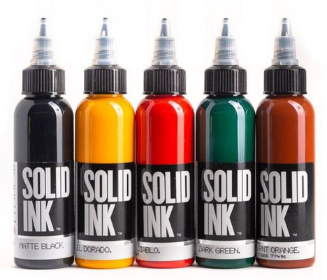 Matte Black Solid Ink Tattoo Ink Mewarnai Lebih Cepat 30ML 60ML Untuk Riasan Permanen