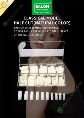 Half Cut French Nail Tips Bahan Plastik ABS