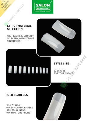 Half Cut French Nail Tips Bahan Plastik ABS