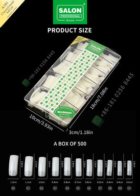 Half Cut French Nail Tips Bahan Plastik ABS