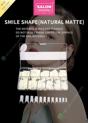 Smile Shape Matte Tips Kuku Palsu Kualitas Tinggi Kuku Kustom Setengah Tips Manicure Tip untuk Nail Art Salon