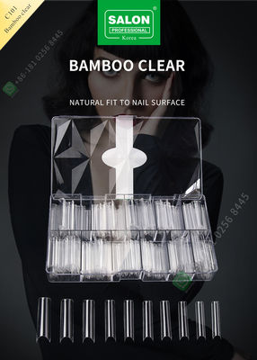 French/C Arc Lengthening Bamboo Clear Tips Kuku Palsu Tip Manicure untuk Nail Art Salon
