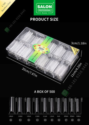 French/C Arc Lengthening Bamboo Clear Tips Kuku Palsu Tip Manicure untuk Nail Art Salon