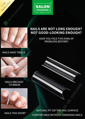 French/C Arc Lengthening Bamboo Clear Tips Kuku Palsu Tip Manicure untuk Nail Art Salon