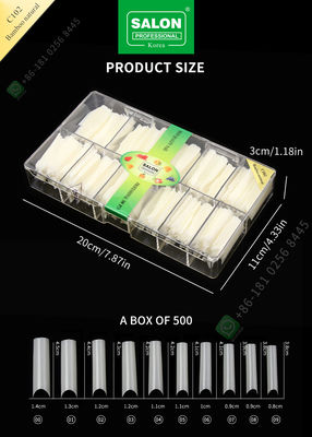 French/C Arc Memanjang Bambu Tips Kuku Palsu Alami Setengah Tips Tip Manicure untuk Nail Art Salon