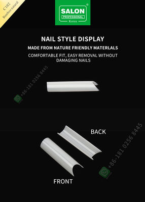 French/C Arc Memanjang Bambu Tips Kuku Palsu Alami Setengah Tips Tip Manicure untuk Nail Art Salon