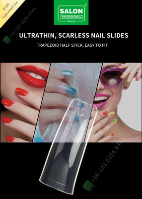 Salon kecantikan tips kuku persegi bulan elang palsu pembuatan Prancis tips setengah penutup ekstra panjang akrilik