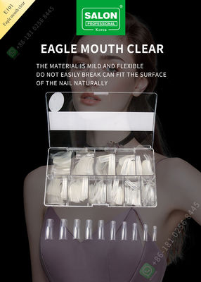 Salon kecantikan tips kuku persegi bulan elang palsu pembuatan Prancis tips setengah penutup ekstra panjang akrilik