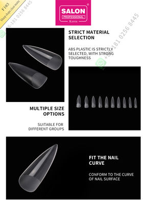 500pcs Sharp Shape Matte Lady French Style Kuku Palsu Buatan Setengah Tips dan Penutup Penuh Kuku Palsu