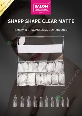 500pcs Sharp Shape Matte Lady French Style Kuku Palsu Buatan Setengah Tips dan Penutup Penuh Kuku Palsu
