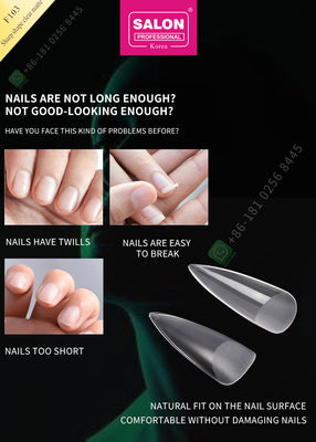 500pcs Sharp Shape Matte Lady French Style Kuku Palsu Buatan Setengah Tips dan Penutup Penuh Kuku Palsu