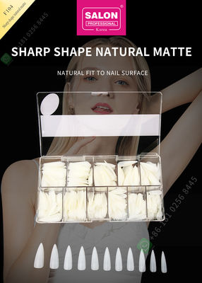 500pcs Sharp Shape Matte Lady French Style Kuku Palsu Buatan Setengah Tips dan Penutup Penuh Kuku Palsu