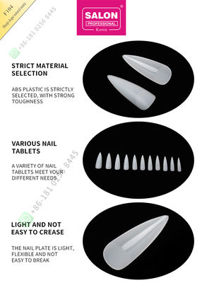 500pcs Sharp Shape Matte Lady French Style Kuku Palsu Buatan Setengah Tips dan Penutup Penuh Kuku Palsu