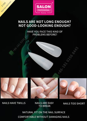 500pcs Sharp Shape Matte Lady French Style Kuku Palsu Buatan Setengah Tips dan Penutup Penuh Kuku Palsu