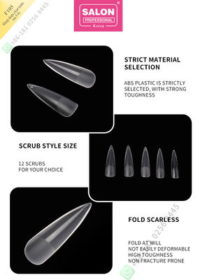 500 Pcs Tajam Bentuk Matte (No.5-9) Lady Gaya Perancis Kuku Palsu Buatan Setengah Tips dan Penutup Penuh Kuku Palsu
