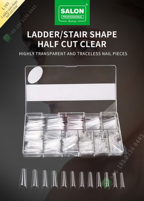 Tangga/Bentuk Tangga Setengah Potong Kuku Palsu French Style Artificial Nail Tips Fake Nail