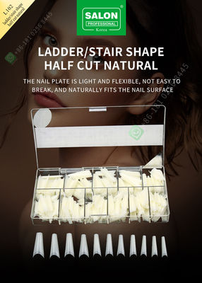 Tangga/Bentuk Tangga Setengah Potong Kuku Palsu French Style Artificial Nail Tips Fake Nail