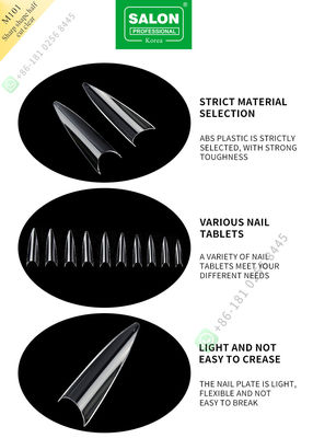 Sharp Drops Shape Half Cut False Nail French Style Artificial Nail with ABS Fake Nail