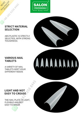 Sharp Drops Shape Half Cut False Nail French Style Artificial Nail with ABS Fake Nail