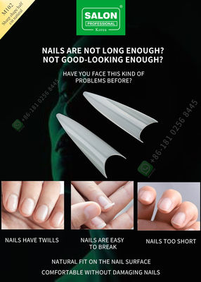 Sharp Drops Shape Half Cut False Nail French Style Artificial Nail with ABS Fake Nail