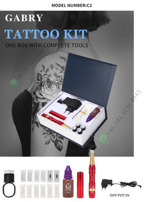 Kit Mesin Tato Baterai Isi Ulang Untuk Rias Wajah Permanen Tubuh