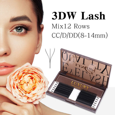 8-14mm Individu bulu mata palsu CC/D/DD Curling Volume Ekstensi bulu mata Double Tips Cashmere YY Lash Ekstensi