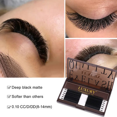 8-14mm Individu bulu mata palsu CC/D/DD Curling Volume Ekstensi bulu mata Double Tips Cashmere YY Lash Ekstensi