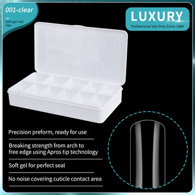 Luxury Clear Soft Gel Nail Tips Square Shape False Nails Untuk Ekstensi Kuku