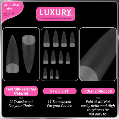 500pcs Luxury Clear Matte Sharp Shape False Nails Untuk Seni Kuku