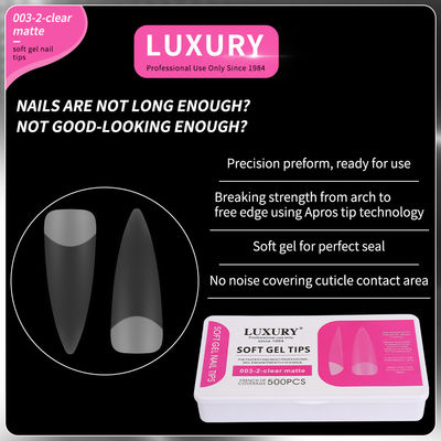 500pcs Luxury Clear Matte Sharp Shape False Nails Untuk Seni Kuku