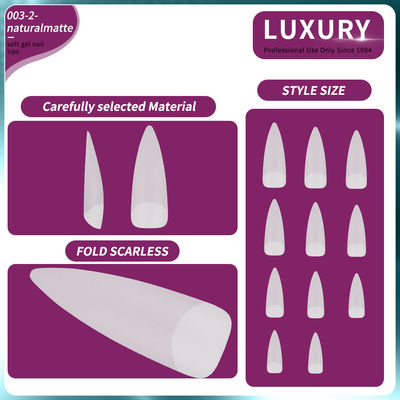 500pcs/Kotak Profesional Natural Matte Sharp Shape Kuku Palsu Untuk DIY Manicure