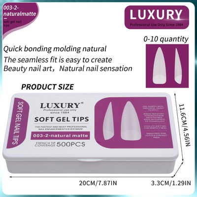 500pcs/Kotak Profesional Natural Matte Sharp Shape Kuku Palsu Untuk DIY Manicure