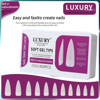 500pcs/Kotak Profesional Natural Matte Sharp Shape Kuku Palsu Untuk DIY Manicure