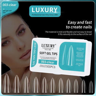 Soft Gel Nail Tips 500PCS/Kotak Acrylic Nails Tekan pada kuku untuk Nail Art Desain Alat Manicure