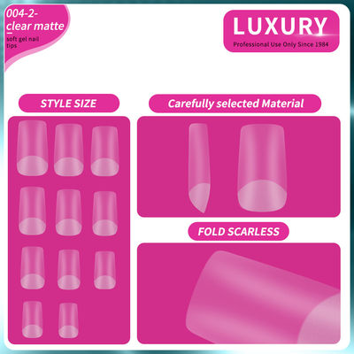 500pcs/Kotak Ukuran Medium Square Bentuk Kuku Palsu Untuk Ekstensi Kuku Alat Manicure 11 Ukuran