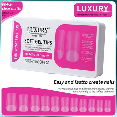 500pcs/Kotak Ukuran Medium Square Bentuk Kuku Palsu Untuk Ekstensi Kuku Alat Manicure 11 Ukuran