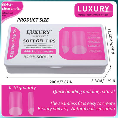 500pcs/Kotak Ukuran Medium Square Bentuk Kuku Palsu Untuk Ekstensi Kuku Alat Manicure 11 Ukuran