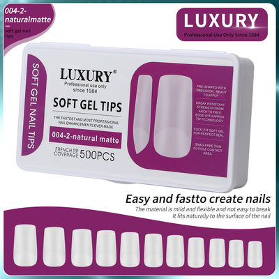 500pcs/Kotak Ukuran Medium Square Bentuk Kuku Palsu Untuk Ekstensi Kuku Alat Manicure 11 Ukuran