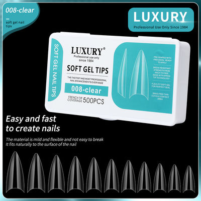 500 pcs Tip kuku Stiletto Medium Half Cover kuku palsu bentuk tajam akrilik buatan kuku palsu 11 ukuran