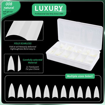 500 pcs Sharp-Bentuk Full Cover kuku palsu dengan Desain Ultrathin untuk Seni Kuku
