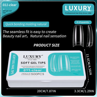 Acrylic Fake Nail Tips Square False Nails Half Cover Pencet pada kuku untuk Desain Seni Kuku Alat Manicure