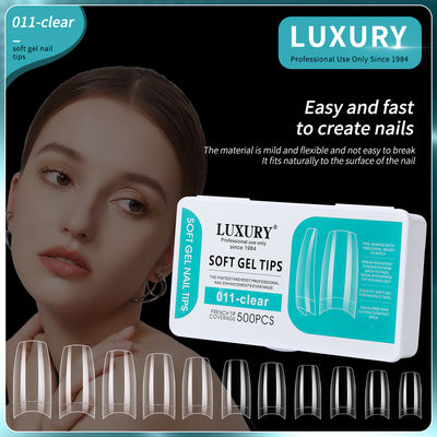 Acrylic Fake Nail Tips Square False Nails Half Cover Pencet pada kuku untuk Desain Seni Kuku Alat Manicure