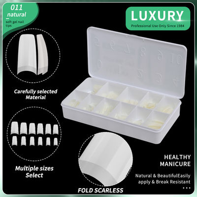 Acrylic Fake Nail Tips Square False Nails Half Cover Pencet pada kuku untuk Desain Seni Kuku Alat Manicure