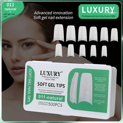 500pcs Medium Ballerina Bentuk kuku palsu Tip Half Cover Akrilik kuku palsu Artificial kuku 11 ukuran